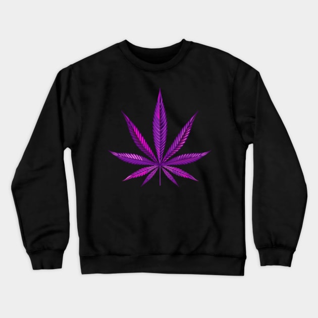 Purple Cannabis Leaf Crewneck Sweatshirt by gronly